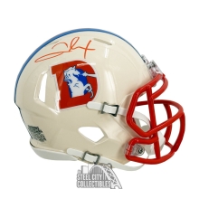 Clinton Portis Autographed Denver Broncos Retro Mini Football Helmet - JSA