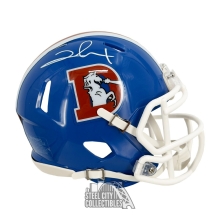 Clinton Portis Autographed Denver Broncos 75-96 Throwback Mini Football Helmet - JSA