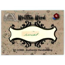 Ty Cobb 2020 Historic Autographs Written Word Authentic Handwriting Card