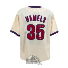Cole Hamels 08 WS MVP Autographed Philadelphia Custom Cream Baseball Jersey - BAS