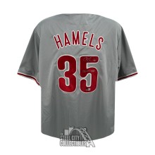 Cole Hamels 08 WS MVP Autographed Philadelphia Custom Gray Baseball Jersey - BAS