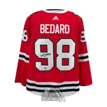 Connor Bedard Autographed Chicago Blackhawks Red Adidas Authentic Hockey Jersey - Fanatics