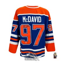 Connor McDavid Autographed 2015 Edmonton Mitchell & Ness Royal Blue Hockey Jersey - UDA