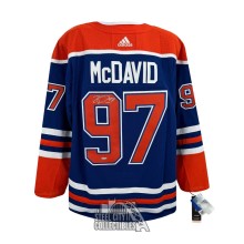 Connor McDavid Autographed Edmonton Adidas Authentic Royal Blue Hockey Jersey - UDA