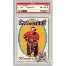 Yvan Cournoyer 1971 Topps Card #15 PSA 8 NM-MT