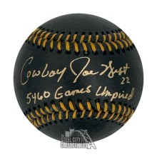Cowboy Joe West 5460 Games Umpired Autograph Black Official MLB Baseball - BAS