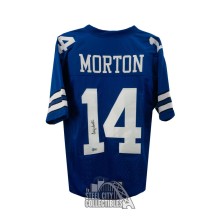 Craig Morton Autographed Dallas Custom Blue Football Jersey - BAS