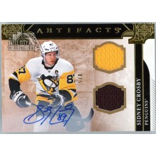 Sidney Crosby 2019-20 Upper Deck Artifacts Dual Jersey Autograph Card #110 5/8