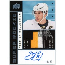 Sidney Crosby 2014-15 Upper Deck Premier Super Rookie Patch Autograph Card #SRV-SC 1/25