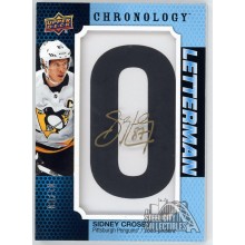 Sidney Crosby 2019-20 Upper Deck Chronology Letterman Patch Autograph Card 09/10