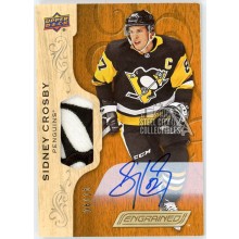 Sidney Crosby 2018-19 Upper Deck Engrained Patch Autograph Card #5 6/15
