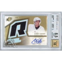 Sidney Crosby 2005-06 Upper Deck SPX Rookie Jersey Autograph Card #191 448/499 BGS 8.5