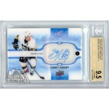 Sidney Crosby 2015-16 Upper Deck Ice Signature Swatches Autograph Card #SS-SC BGS 9.5