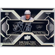 Sidney Crosby 2008-09 Upper Deck Black Game Night Ticket Auto Card #GN-SC 06/25