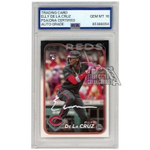 Elly De La Cruz 2024 Topps Autograph Rookie Card #141 PSA/DNA 10 (White)