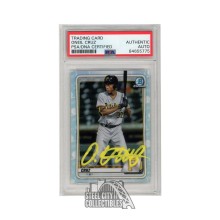 Oneil Cruz 2020 Bowman Draft Chrome Refractor Autograph Card #BD-65 PSA/DNA (Yellow Ink)