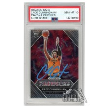 Cade Cunningham 2021-22 Panini Prizm Draft Fireworks Autograph RC Card #1 PSA/DNA 10 (Light Blue)