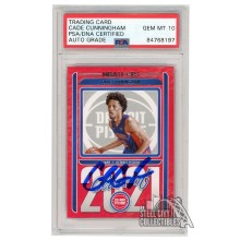 Cade Cunningham 2021-22 Panini Hoops Class of 2021 Autograph RC Card #1 PSA/DNA 10