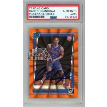 Cade Cunningham 2021-22 Panini Donruss Rated Rookie Orange Laser Autograph Card #211 PSA/DNA