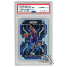 Cade Cunningham 2021-22 Panini Prizm Silver Autograph Rookie Card #282 PSA/DNA 10 (Light Blue)