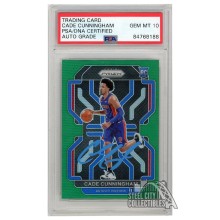 Cade Cunningham 2021-22 Panini Prizm Green Autograph RC Card #282 PSA/DNA 10 (Light Blue)