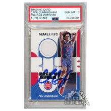 Cade Cunningham 2021-22 Panini Hoops Rise N Shine Jersey Autograph RC Card #RS-CC PSA/DNA 10