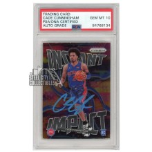 Cade Cunningham 2021-22 Panini Prizm Instant Impact Autograph RC Card #1 PSA/DNA 10 (Light Blue)