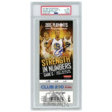Stephen Curry Autographed 2015 NBA Playoffs Round 2 Game 5 Ticket PSA 8 PSA/DNA 10