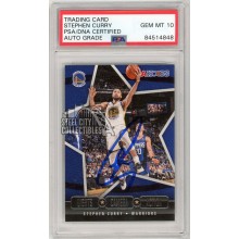 Stephen Curry 2020-21 Panini Hoops Lights Camera Action Autograph Card #26 PSA/DNA 10