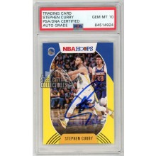 Stephen Curry 2020-21 Panini Hoops Yellow Autograph Card #130 PSA/DNA 10