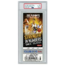 Stephen Curry Autographed 2015 NBA Playoffs Round 1 Game 2 Ticket PSA 8 PSA/DNA 10