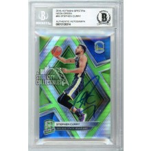 Stephen Curry 2018-19 Panini Spectra Neon Green Autograph Card #65 5/49 BAS