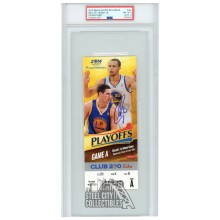 Stephen Curry Autographed 2014 NBA Playoffs Round 1 Game 3 Ticket PSA 8 PSA/DNA 10