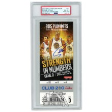 Stephen Curry Autographed 2015 NBA Playoffs Round 1 Game D Ticket PSA 8 PSA/DNA Authentic