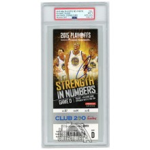 Stephen Curry Autographed 2015 NBA Playoffs Round 1 Game D Ticket PSA 9 PSA/DNA Authentic