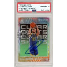 Stephen Curry 2019-20 Panini Illusions Clear Shots Autograph Card #9 PSA/DNA 10