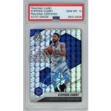 Stephen Curry 2020-21 Panini Mosaic Mosaic Silver Autograph Card #175 PSA/DNA 10 (Blue)