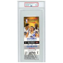 Stephen Curry Autographed 2016 NBA WCF Round 3 Game 5 Ticket PSA 8 PSA/DNA 10