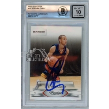 Stephen Curry 2009-10 Panini Prestige Autograph Rookie Card #157 BAS 10