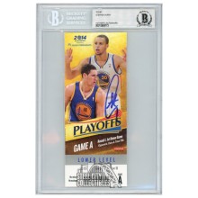 Stephen Curry Autographed 2014 NBA Playoffs Game A Ticket BAS