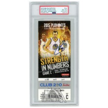 Stephen Curry Autographed 2015 NBA Playoffs Round 1 Game C Ticket PSA 8 PSA/DNA Authentic