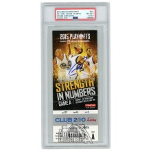 Stephen Curry Autographed 2015 NBA Playoffs Round 1 Game 1 Ticket PSA 8 PSA/DNA 9