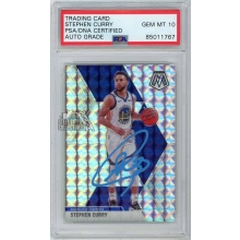 Stephen Curry 2019-20 Mosaic Mosaic Autograph Card #70 PSA/DNA 10 (Light Blue)