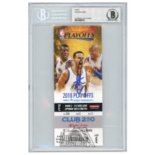 Stephen Curry Autographed 2016 NBA Playoffs Game E Ticket BAS