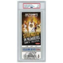Stephen Curry Autographed 2015 NBA Playoffs Round 1 Game D Ticket PSA 7 PSA/DNA 9