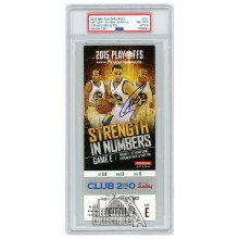 Stephen Curry Autographed 2015 NBA Playoffs Round 2 Game 1 Ticket PSA 8 PSA/DNA 9