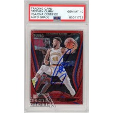 Stephen Curry 2020-21 Panini Certified Red Autograph Card #97 PSA/DNA 10