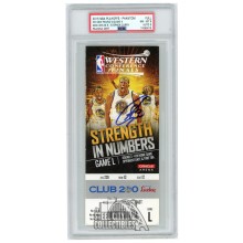 Stephen Curry Autographed 2015 WCF Round 3 Game 4 Ticket PSA 8 PSA/DNA 9