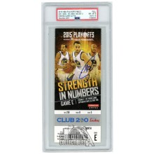 Stephen Curry Autographed 2015 NBA Playoffs Round 2 Game 1 Ticket PSA 8 PSA/DNA 10