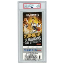 Stephen Curry Autographed 2015 NBA Playoffs Round 1 Game 2 Ticket PSA 8 PSA/DNA Authentic